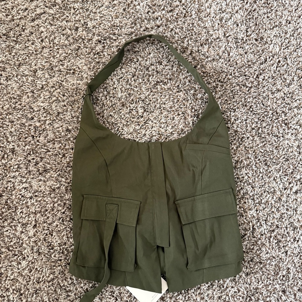 superdown Olive Green Halter Top